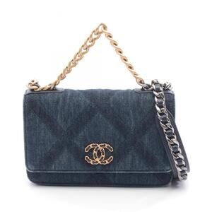 Chanel 19 Dixneuf Shoulder Bag/Handbag, Denim, Women's, Navy